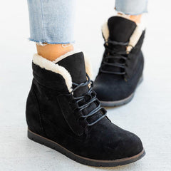 Lace up Plush Warm Internal Increase Boots