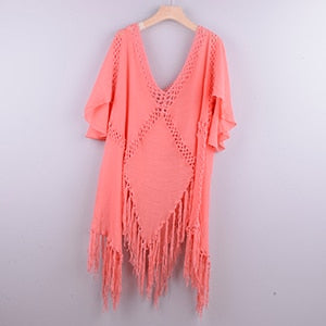 Backless Cover Up With Tassels