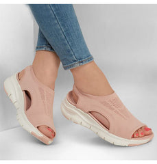 Hollow Out Open Toe Slip-On Sandals