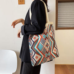 Knitted Gypsy Bohemian Aztec Tote Bag