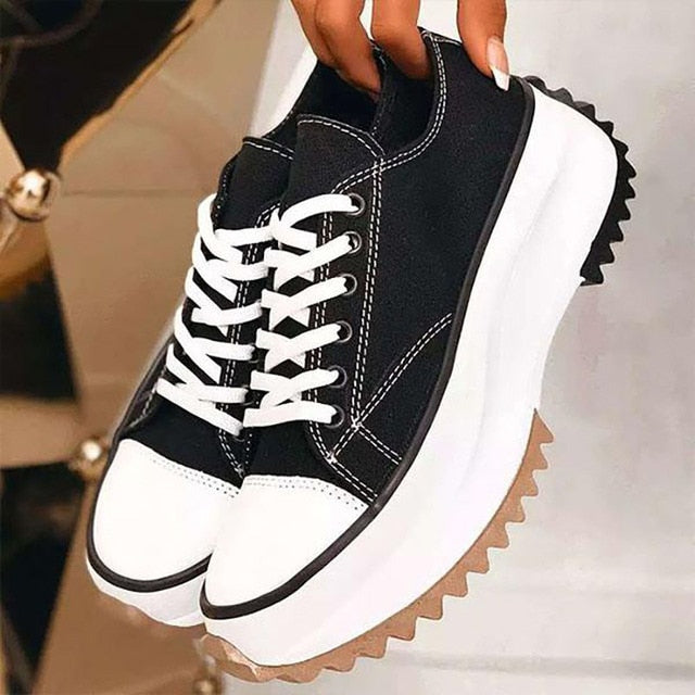 Lace-Up High Top Zebra Canvas Sneakers