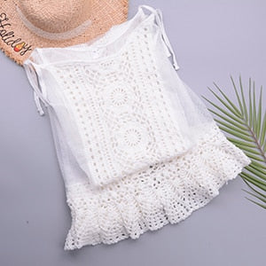 Lace Crochet Stitching Dress Mesh Cover Up