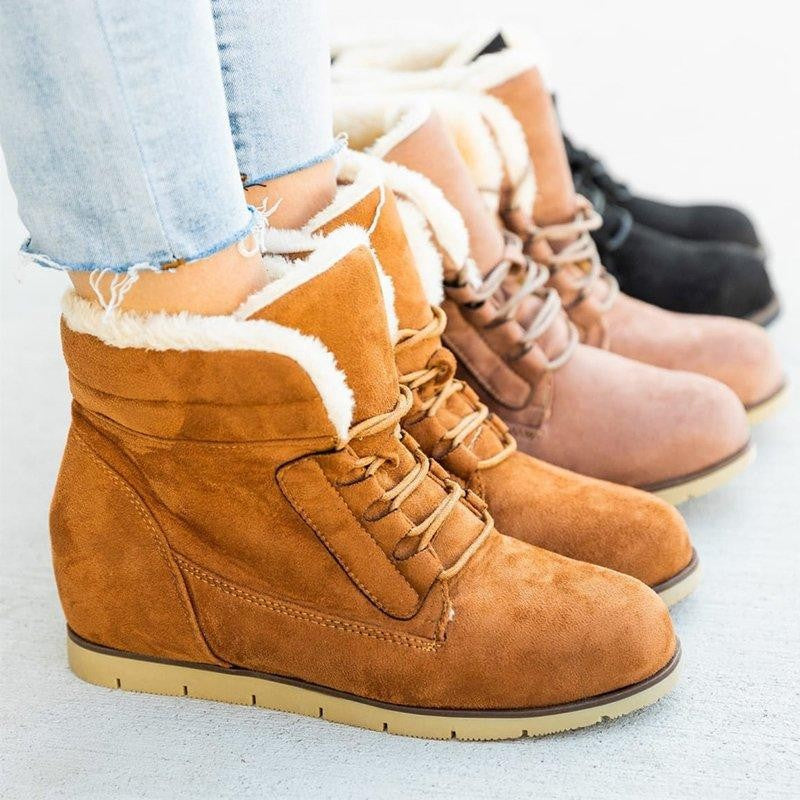 Lace up Plush Warm Internal Increase Boots