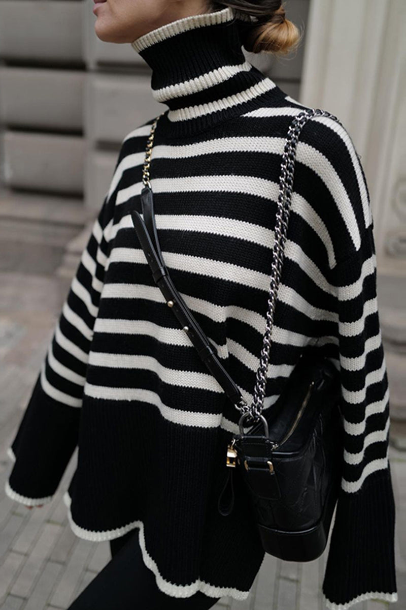 High Street Stripes Turtleneck Sweater