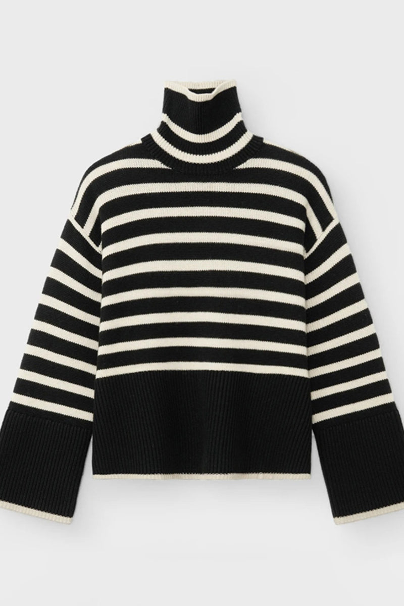 High Street Stripes Turtleneck Sweater