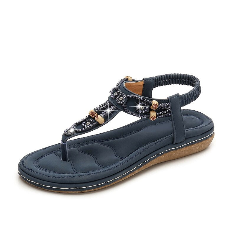 Bohemia Crystal Elastic Beach Sandals