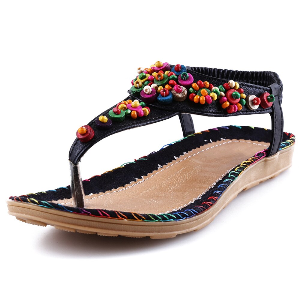 Beads Chains Thong Gladiator Flat Sandals