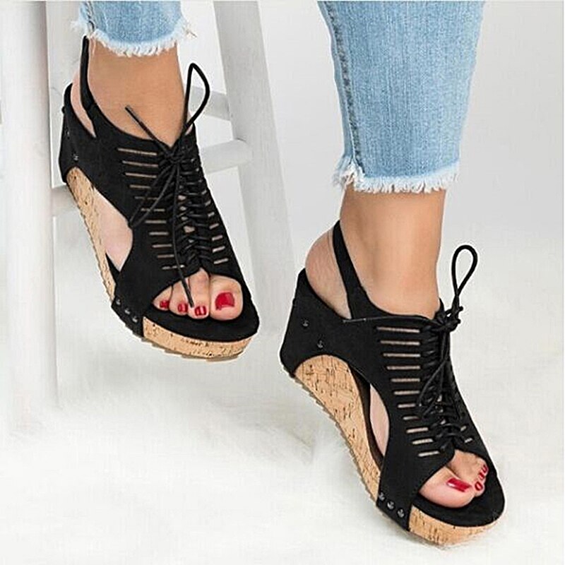 Lace Up Platform Sandals