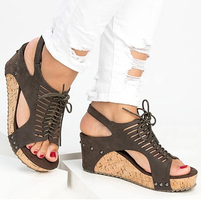 Lace Up Platform Sandals