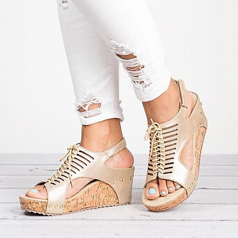 Lace Up Platform Sandals