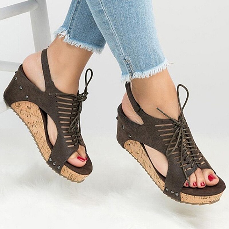 Lace Up Platform Sandals