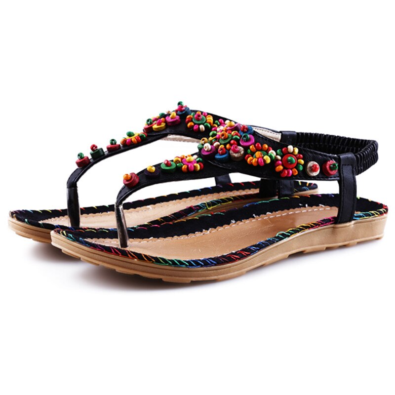 Beads Chains Thong Gladiator Flat Sandals