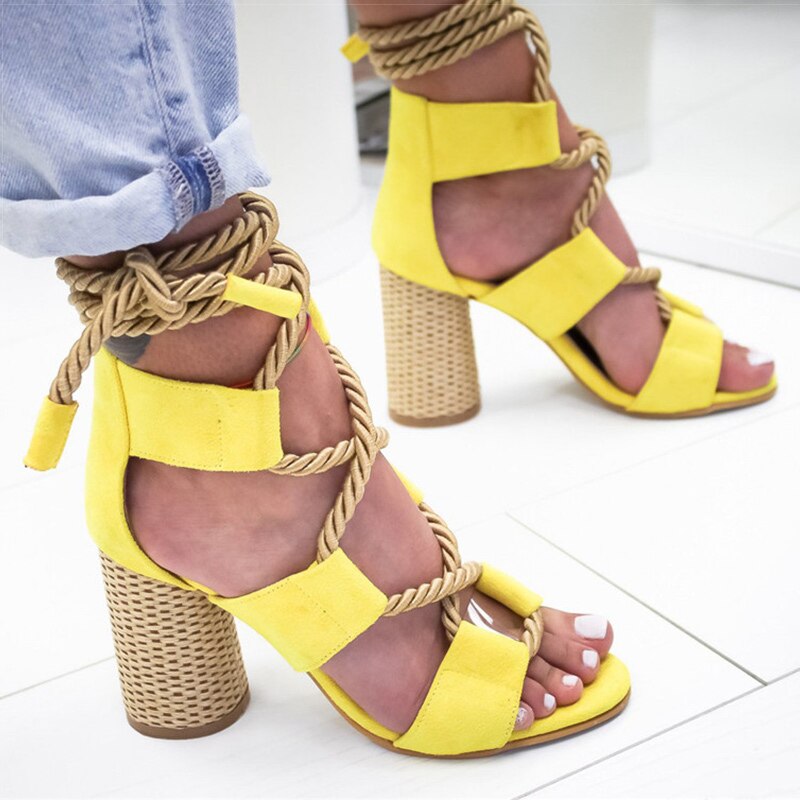 Lace Up High Heels Gladiator Sandals