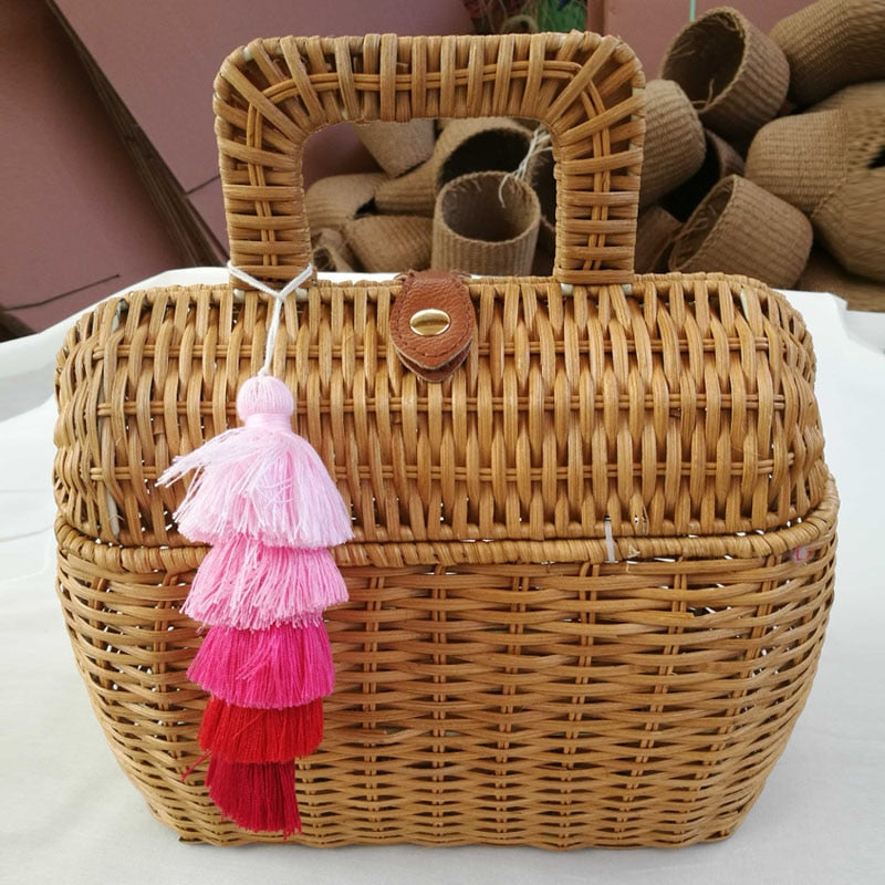 Bohemian Handmade Woven Rattan Bag