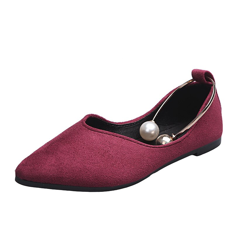 Ankle Metal Pointed Toe Flat Loafers