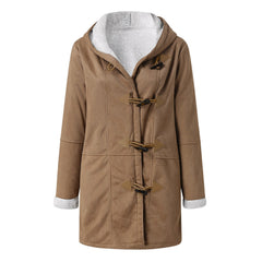 Horn Buckle Pocket Overcoat Hooded