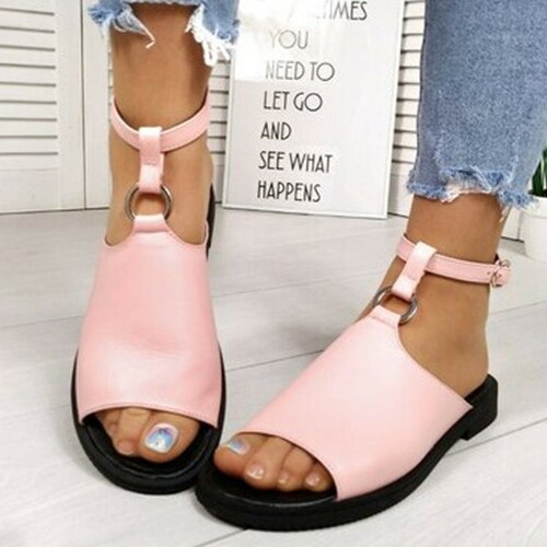 Leather Buckle Strap Beach Shoes