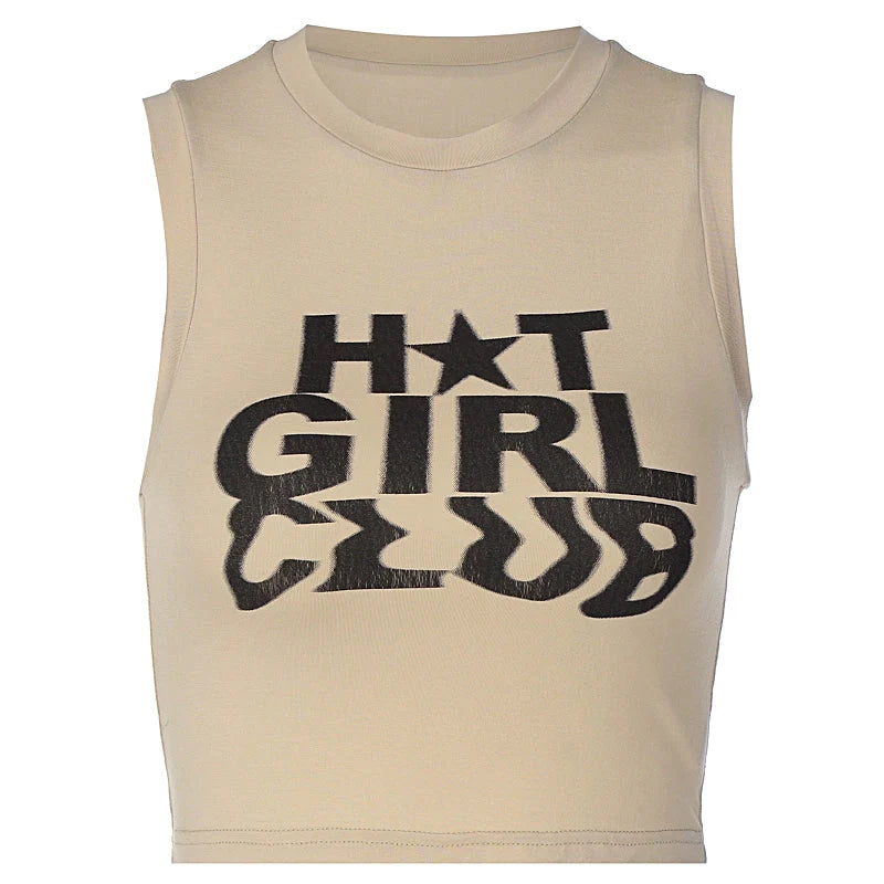 Hot Girl Club Print Top