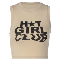 Hot Girl Club Print Top