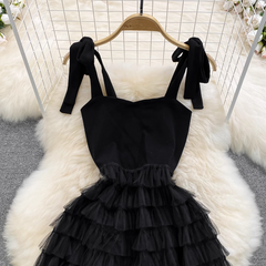 Black A-line Tulle Dress ,