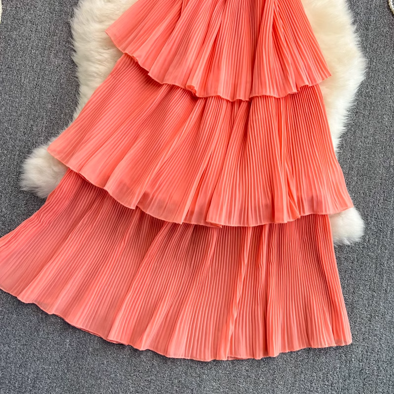 Off-the-shoulder strapless sweet ruffle maxi dress ,