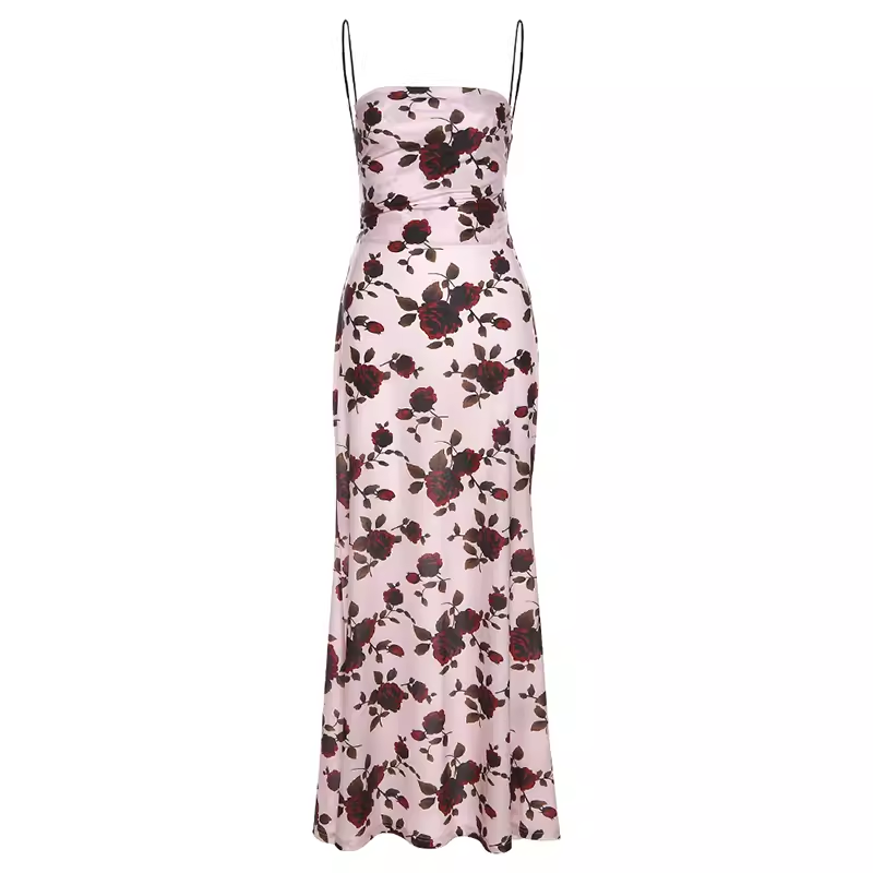 romantic rose print dress