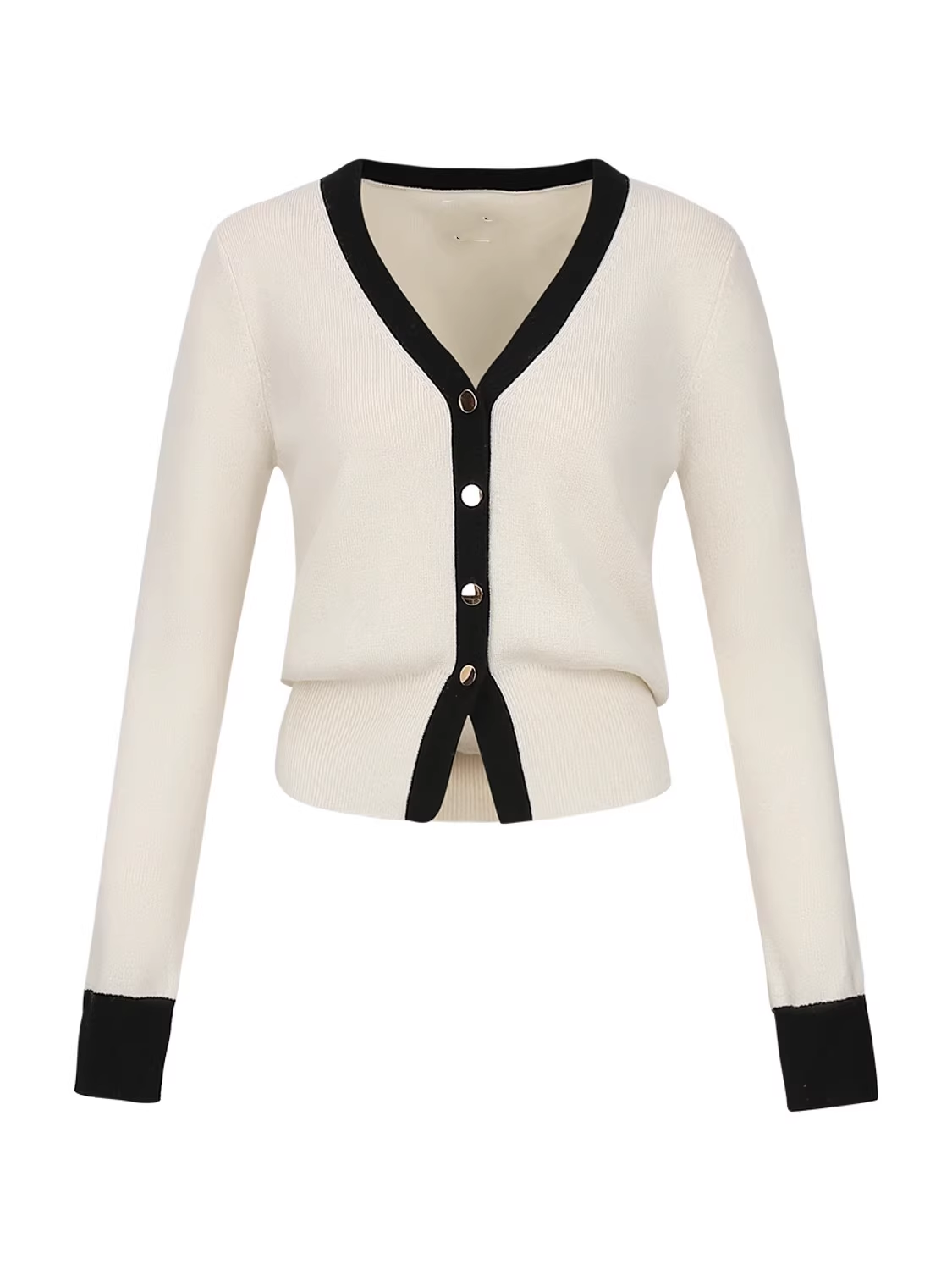 Women's contrast knitted cardigan