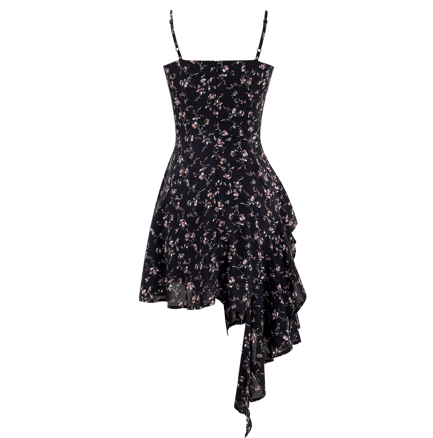 Irregular floral slip dress