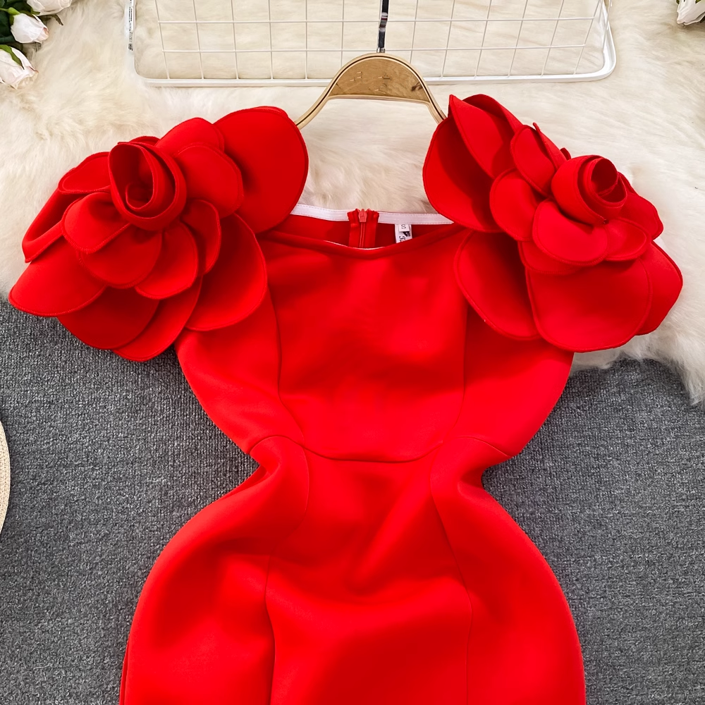 Red Mermaid Fashion Dress ,