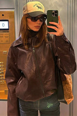 Ingrid Leather Retro Jacket