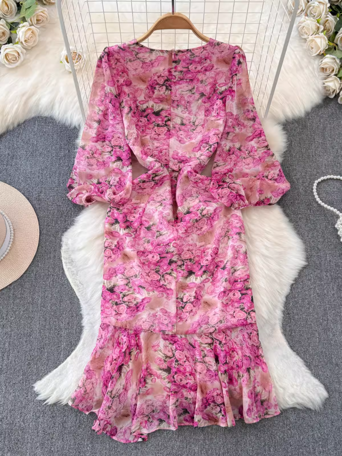 women's floral chiffon dress