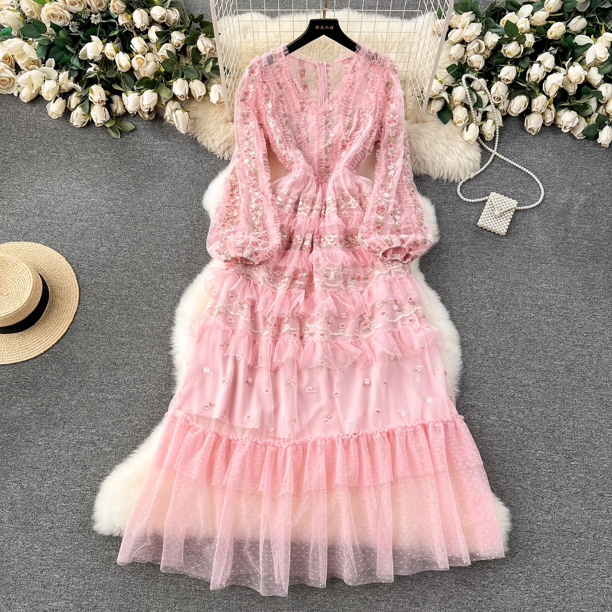 French court style dress with puff sleeves and fairy dress