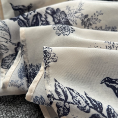 Women's summer retro ink print suspender dress