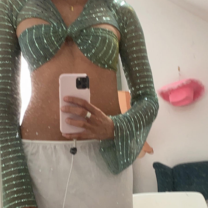 Jennica Mesh Sequin Top