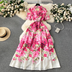 New style suit collar buttoned long dress for women