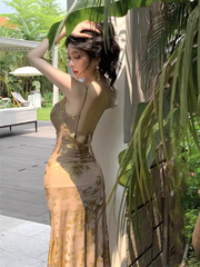 Sexy Backless Long Dress