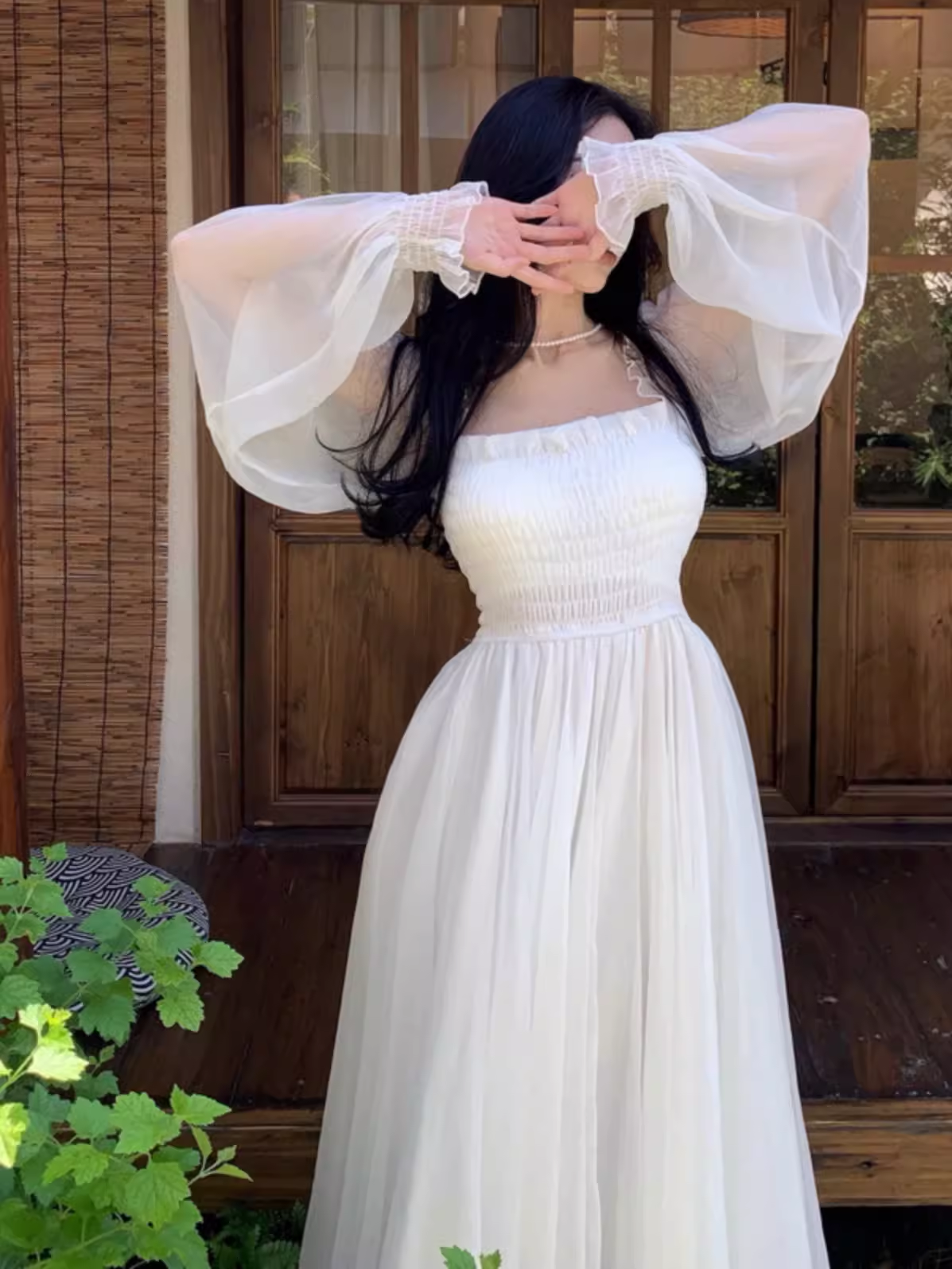 White Tulle Long Dress