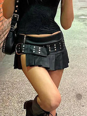 Kasie Leather Super Mini Skirt