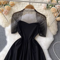 Vintage A-line Black Dress ,