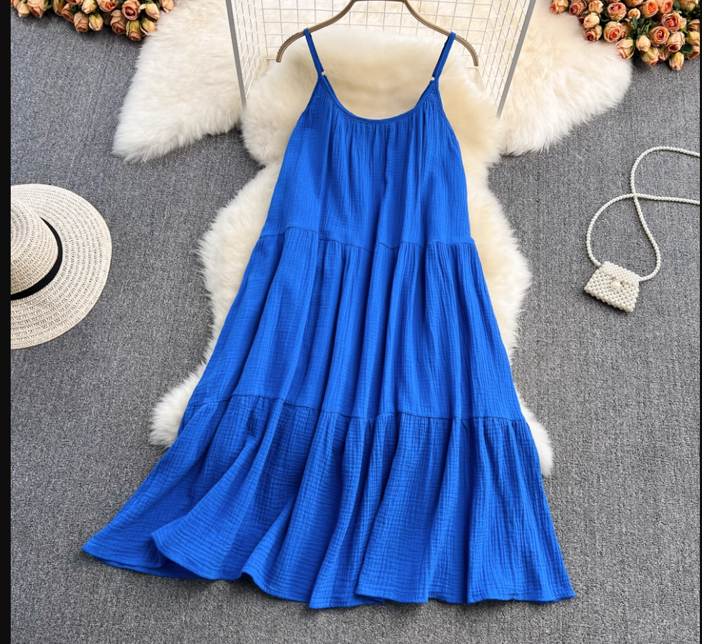 Blue Seaside Resort Dress,