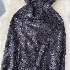 Sexy Black Sequins Dress ,