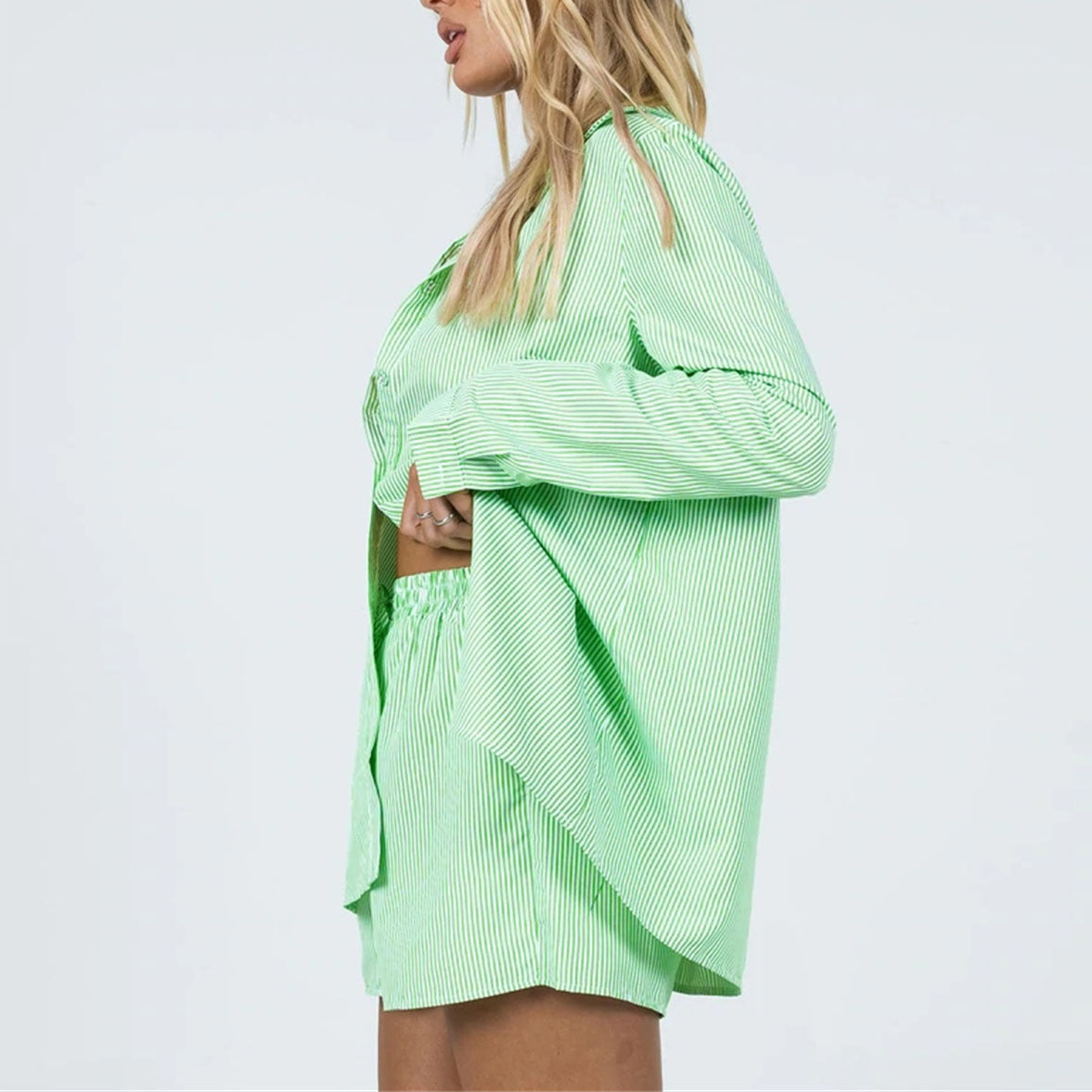Loren Striped Shirt Set