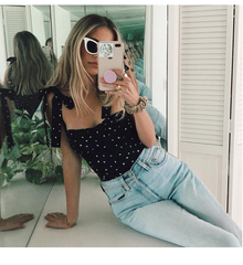 Polka Dot Print Top ,