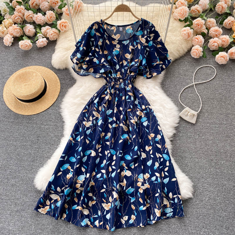 Cute Floral A Line Dress Fashion Dress