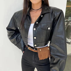 Miana Leather Bomber Jacket