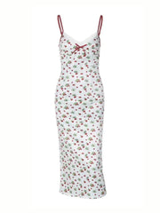 Mariyah Cherry Print Midi Dress