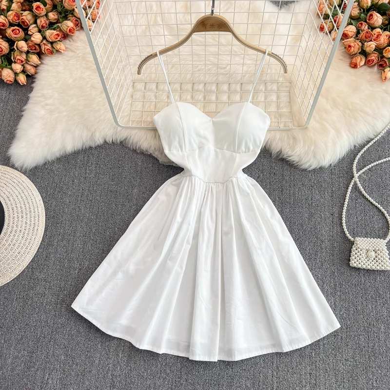 Fashion A-line White Mini Dress ,