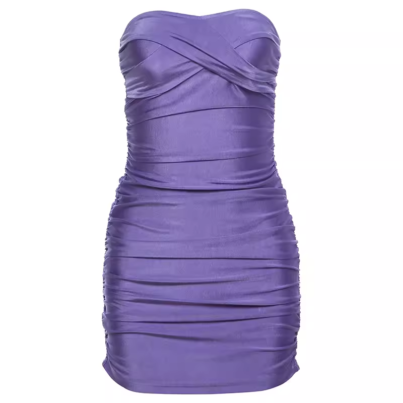 Purple Strapless Homecoming Dress