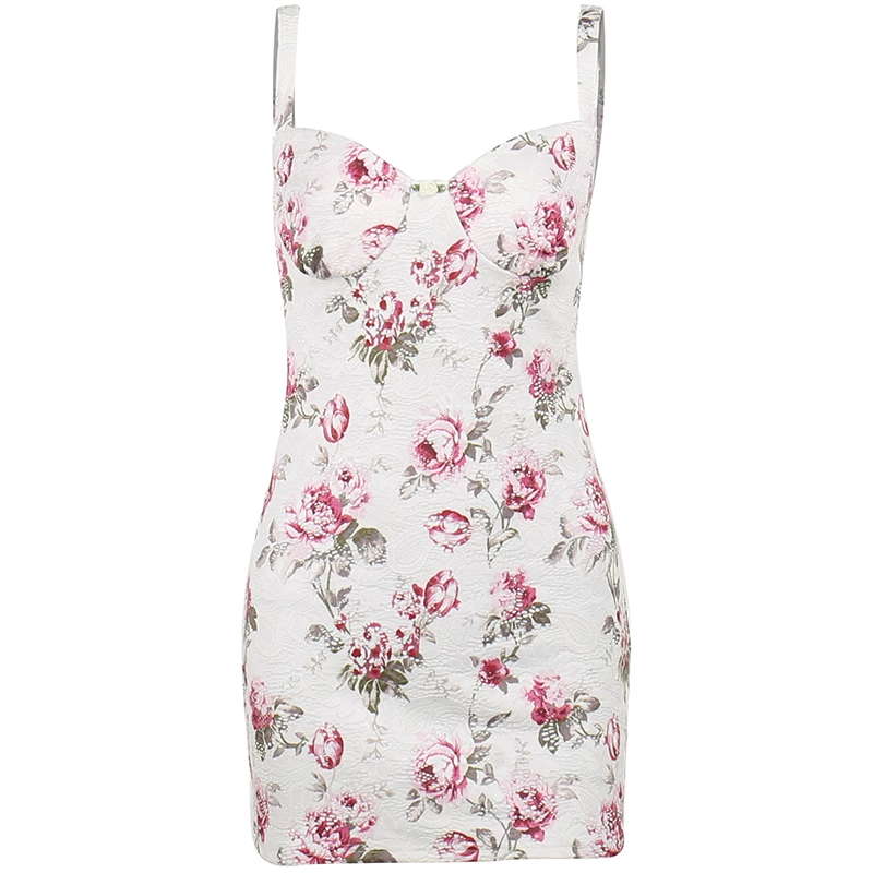 French retro print suspender dress