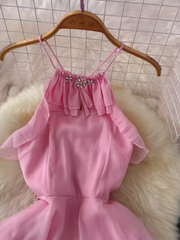 women's suspender halter dress